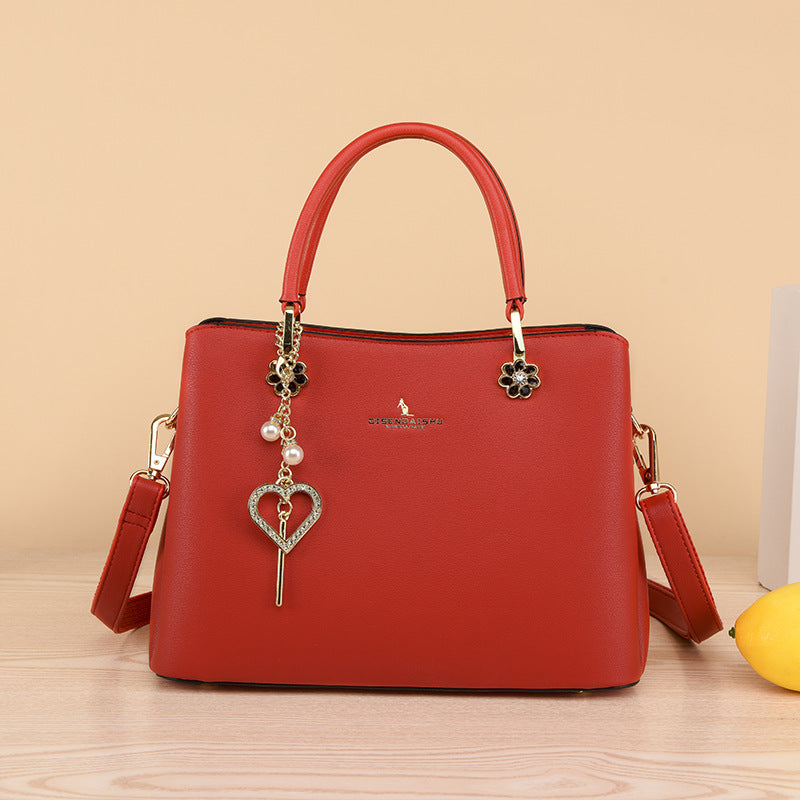 Women's Mother's Soft Leather Fashionable Portable Elegant Handbags