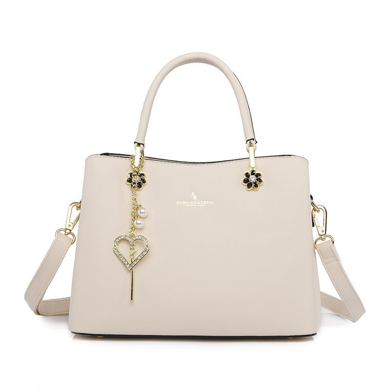 Women's Mother's Soft Leather Fashionable Portable Elegant Handbags