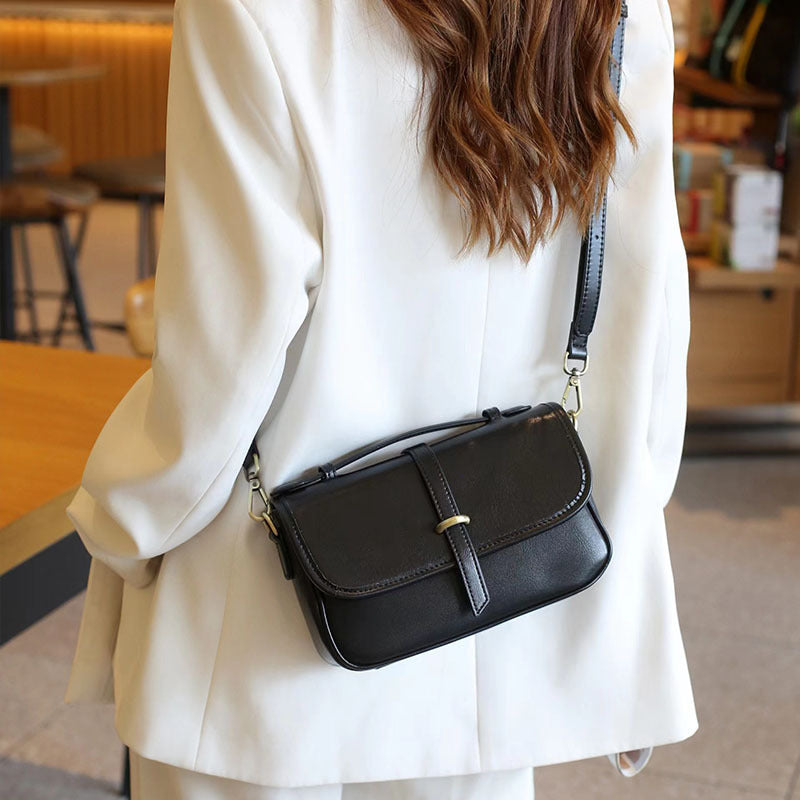 Women's Light Luxury Top Layer Vegetable Tanning Shoulder Bags