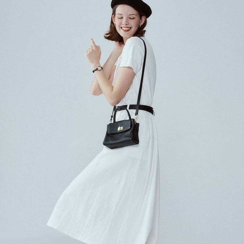 Women's Retro Cell Leather First Layer Cowhide Shoulder Bags