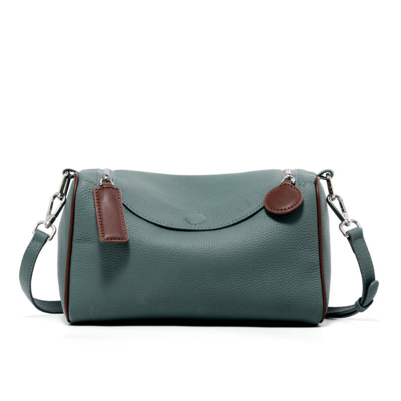 Women's First Layer Cowhide Pillow Texture Simple Crossbody Bags