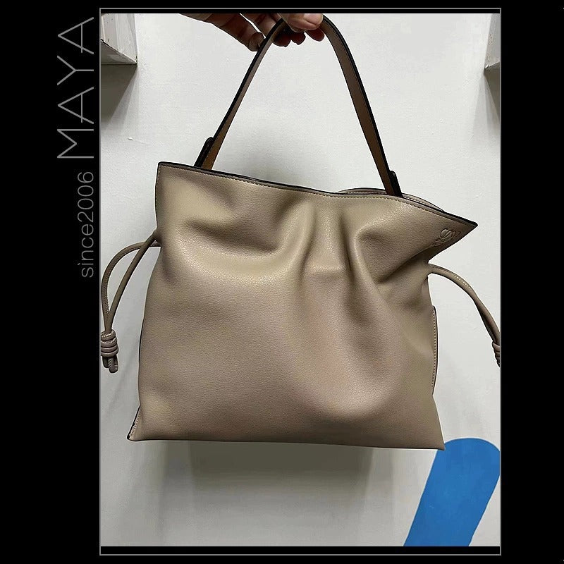 Women's High-grade Portable Lucky Drawstring Soft Leather Crossbody Bags