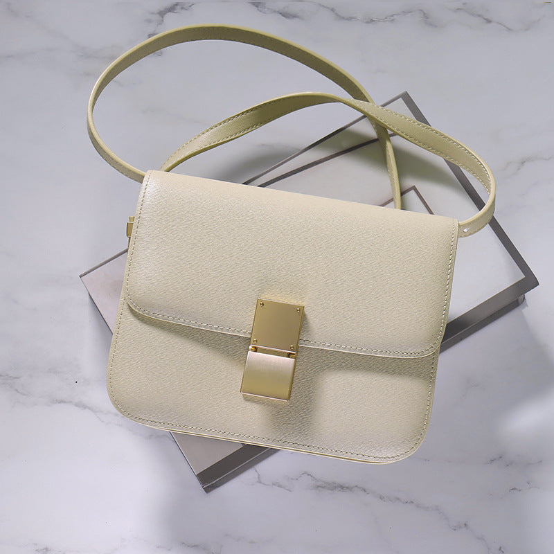 Women's Rub Grain Cowhide Leather Retro Toothpick Crossbody Bags