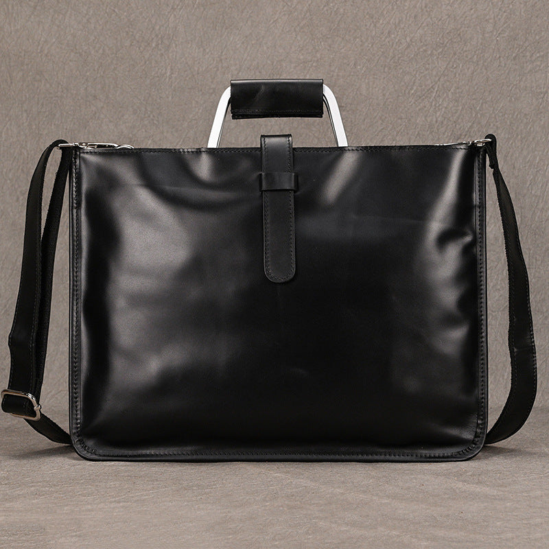 Men's Retro Genuine Leather Horizontal Crazy Horse Men's Handbags