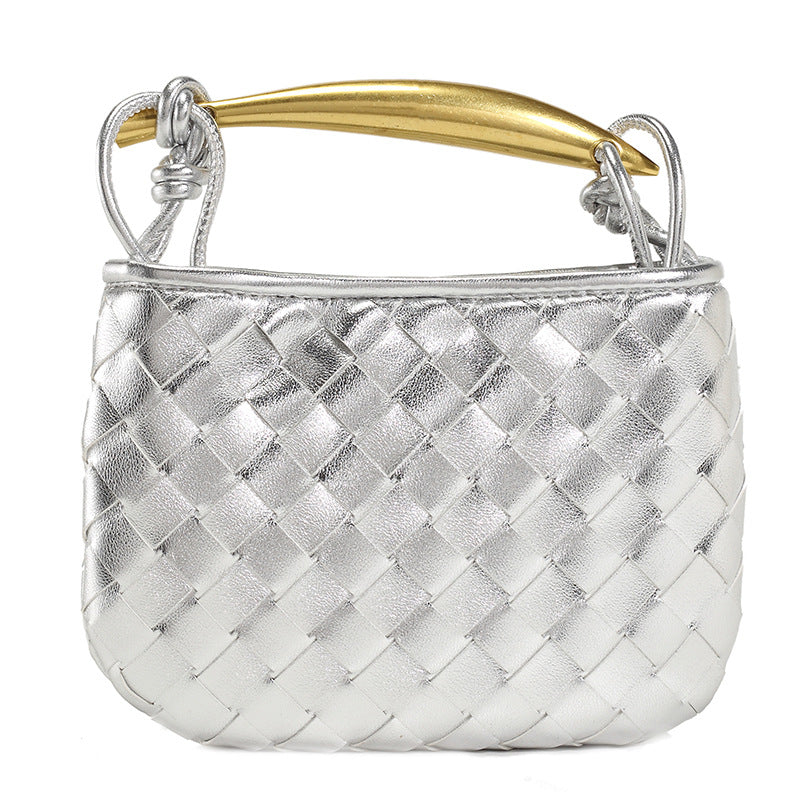 Spring Sier Sardine Soft Leather Woven Crossbody Bags