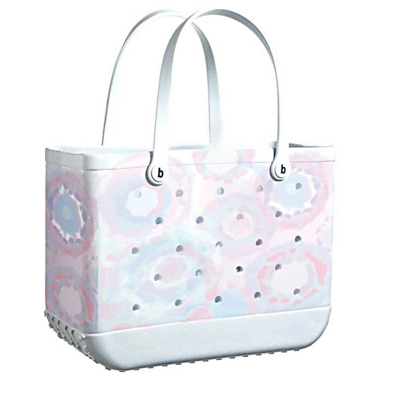 Women's Hole Beach Storage Big Printing Basket Handbags