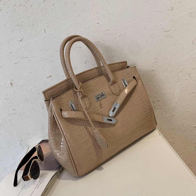 Women's Stylish Crocodile Pattern Fashionable Kelly Shoulder Bags