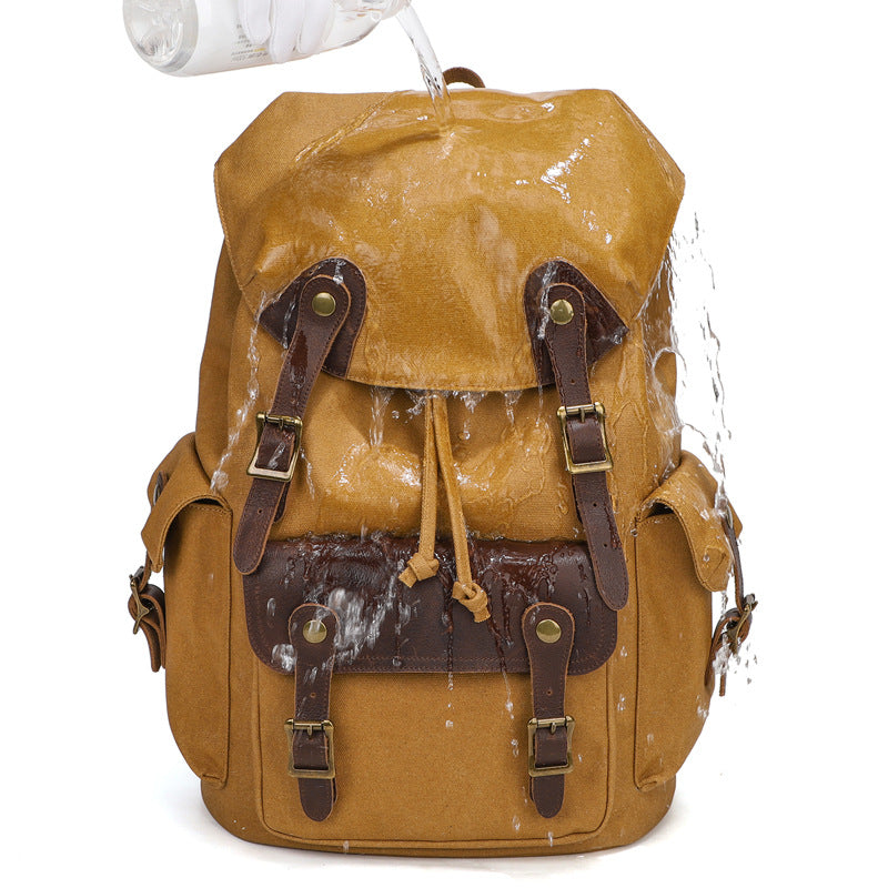 Women's & Men's & Valise Large Capacity Computer Wax Canvas Backpacks