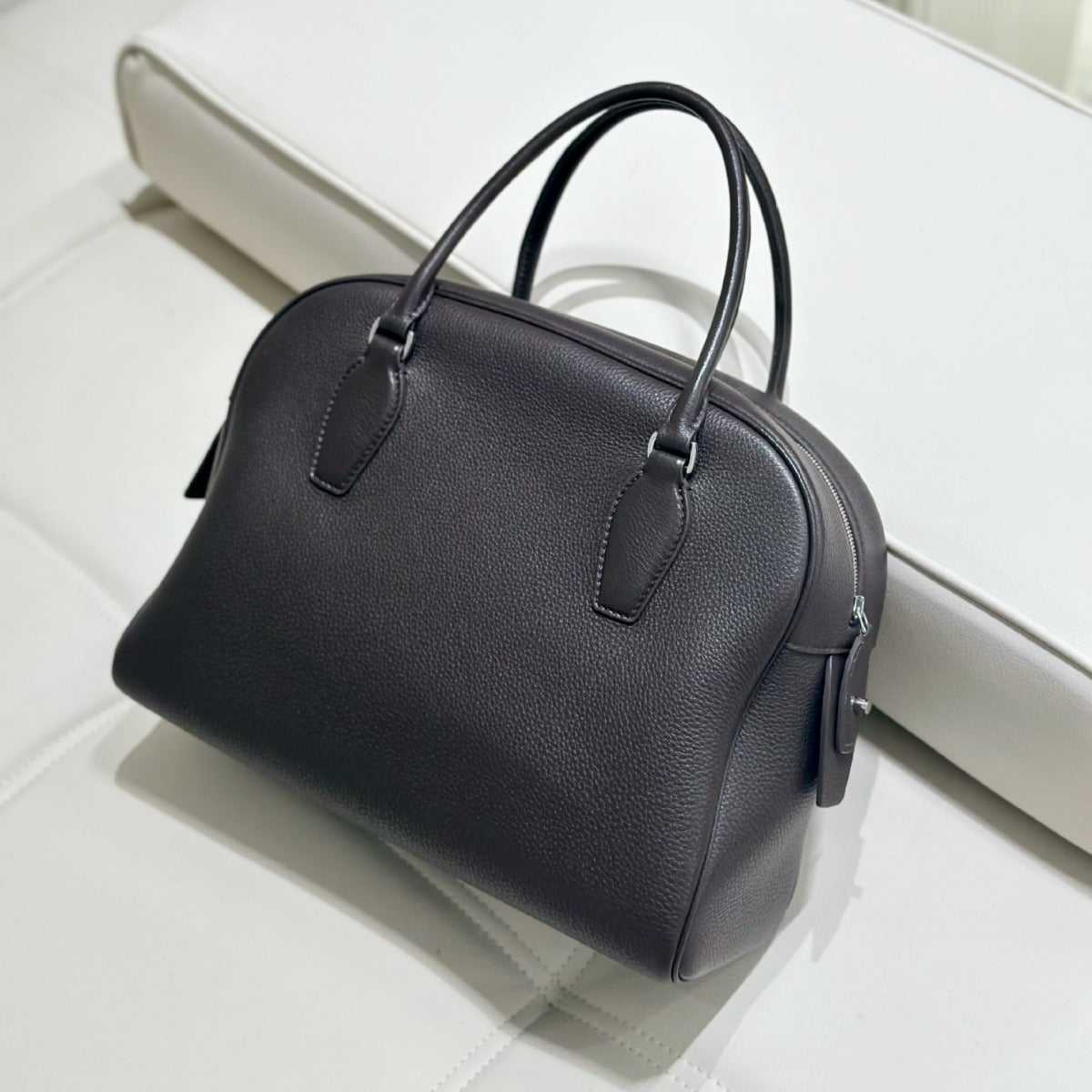 Women's First Layer Cowhide Large Capacity Bowling Vintage Bags