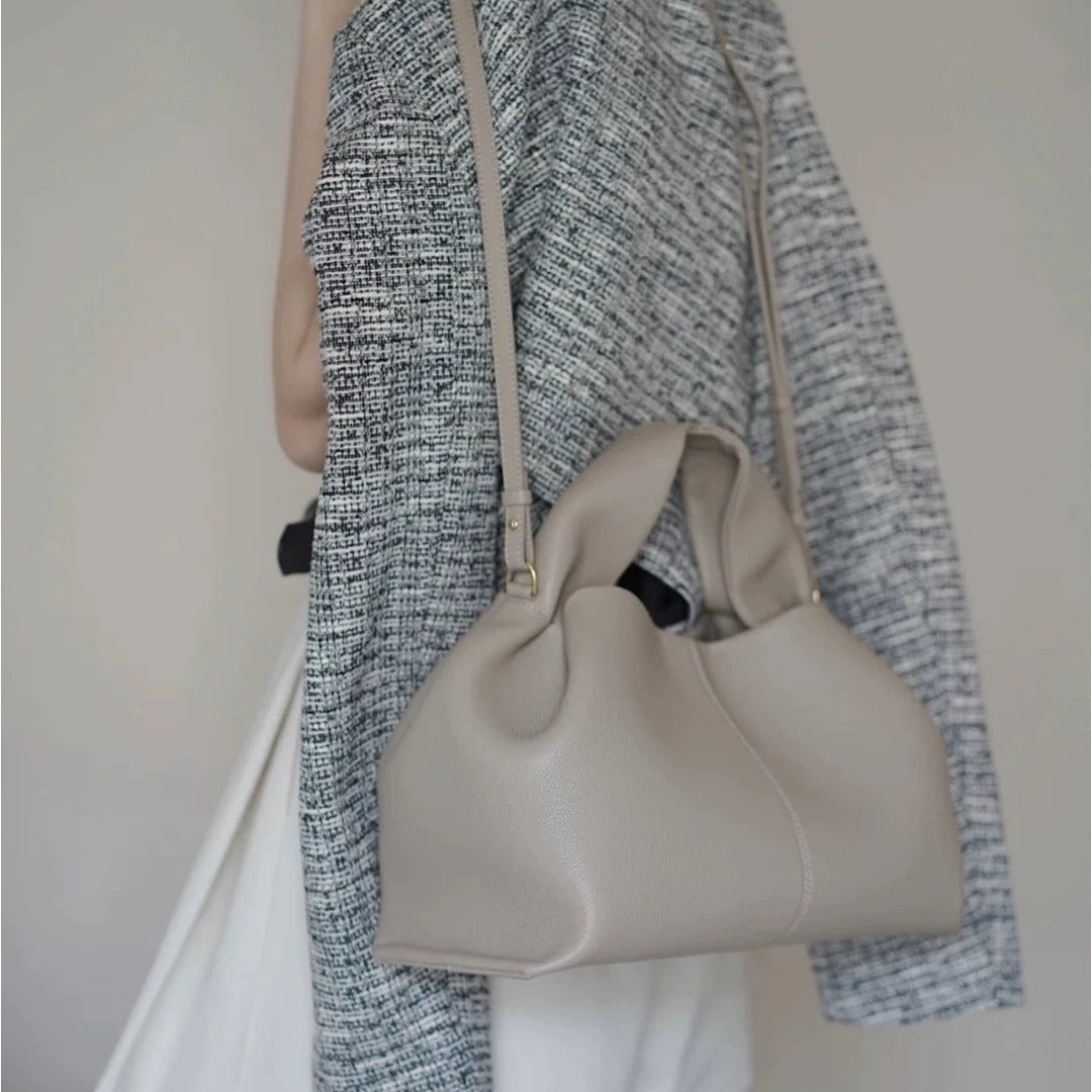 Durable Dumpling French Minority Cowhide Cloud Crossbody Bags