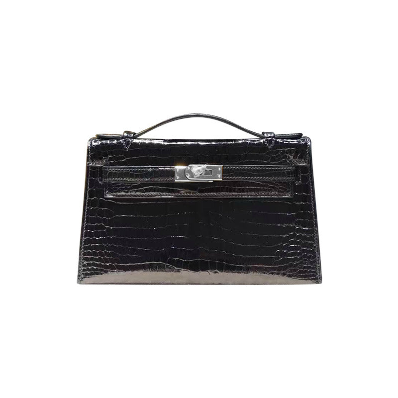 Women's Crocodile Pattern Generation Kelly Cow Leather Shoulder Bags