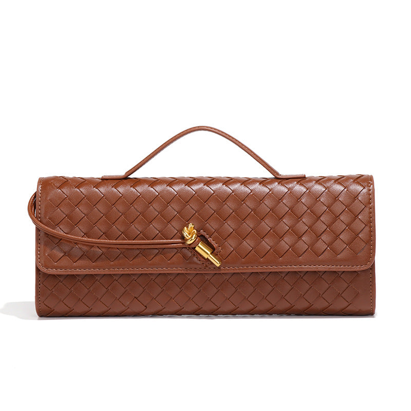 Women's High-grade Woven Baguette Fashionable Exquisite Horizontal Hand Handbags