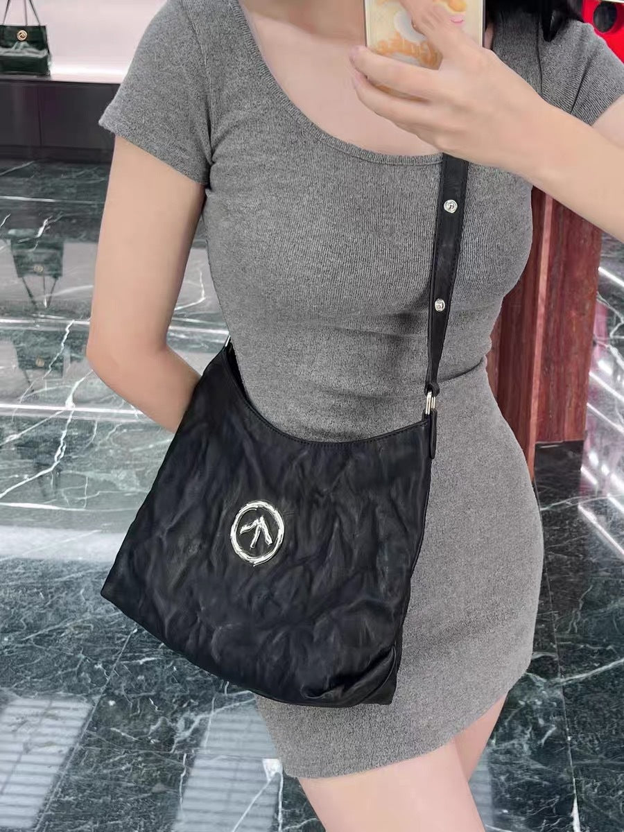 Stone Mini Sized Vegetable Tanned Sheepskin Underarm Shoulder Bags