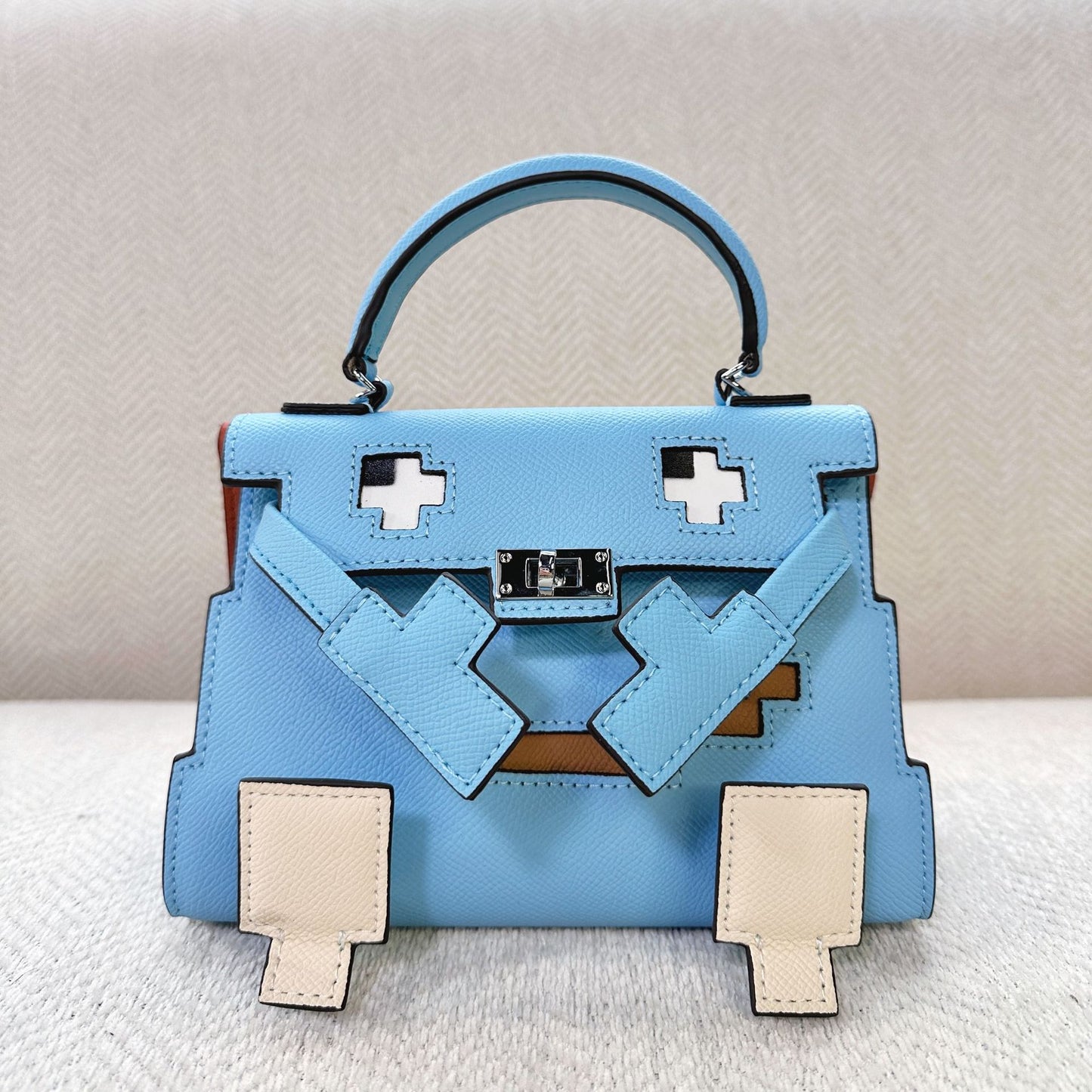Women's Leather Mosaic Doll Little Monster Cute Bags