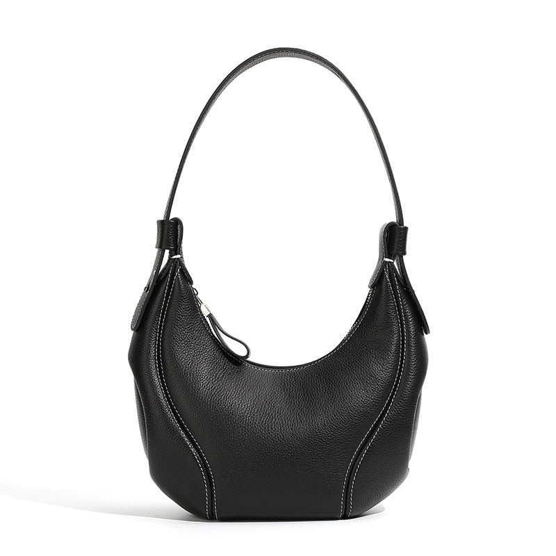 Women's Baseball Underarm Niche Retro Crescent Genuine Armpit Bags