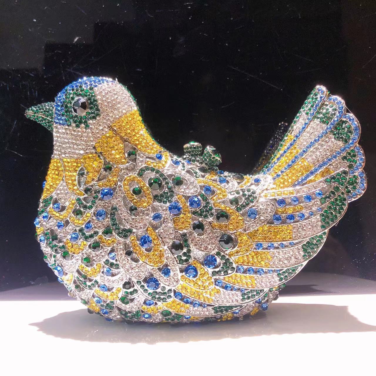 Women's Peace Dove Animal Gem Diamond Banquet Rhinestone Evening Bags