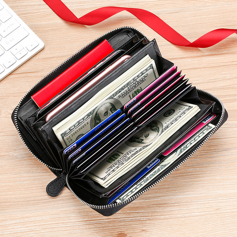 Women's & Men's & Multifunctional Leather Large Capacity Clutches Ladies Wallets