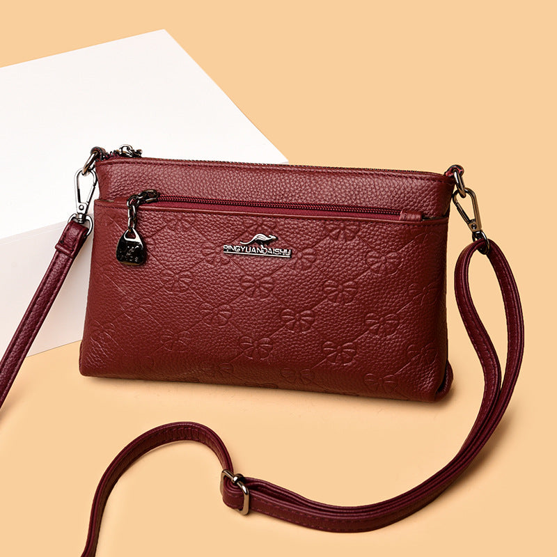 Layer Cowhide Fashionable Soft Leather Mom Crossbody Bags