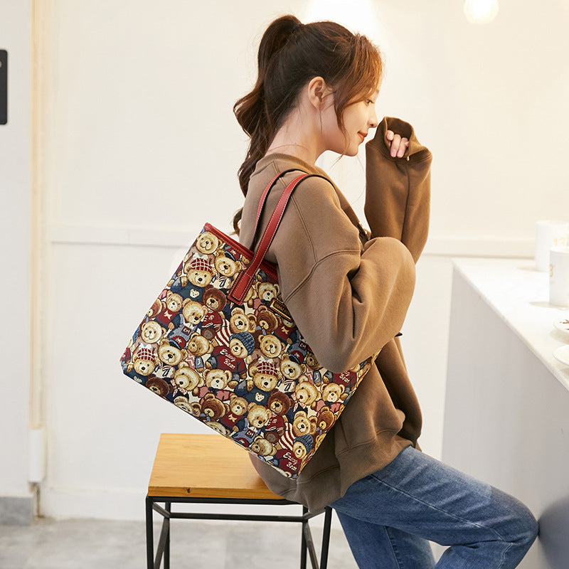 Women's Cool Simple Large Capacity Canvas Shoulder Bags