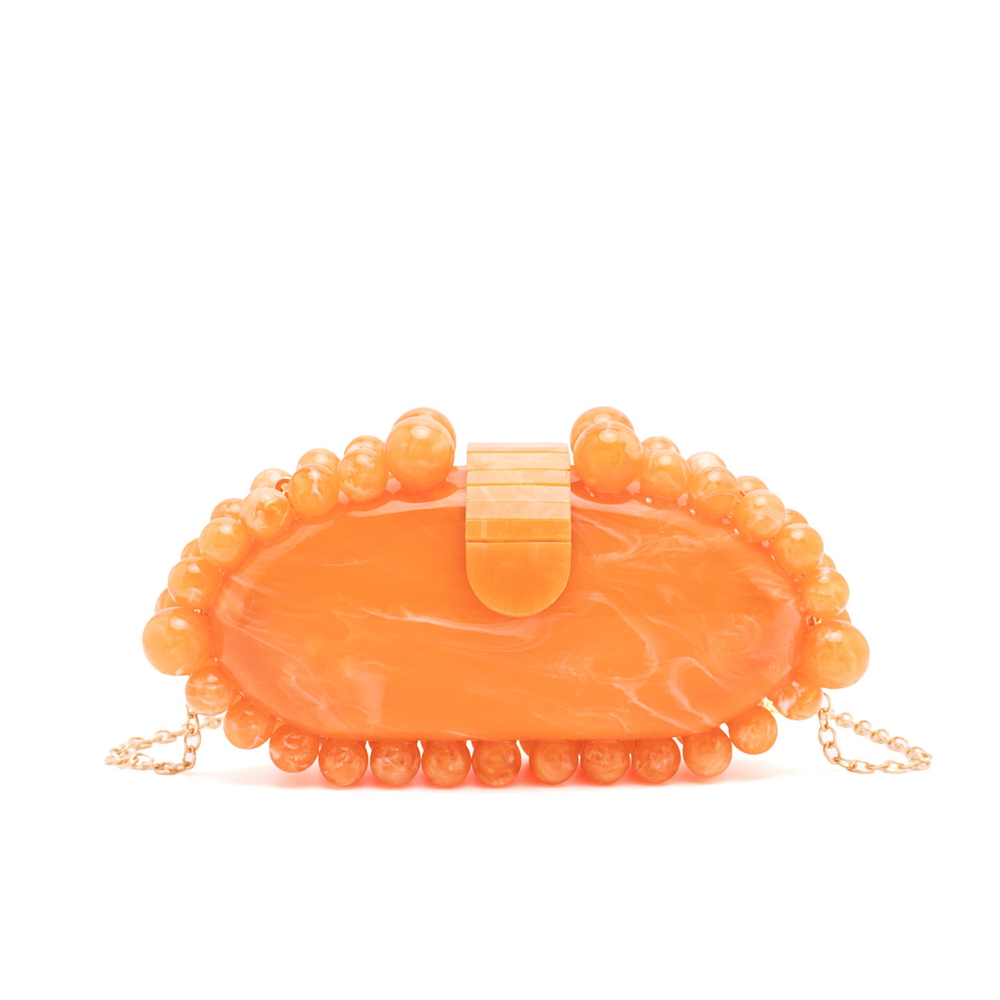 Women's Acrylic Fashionable Elegant Bead Marbling Clutch Evening Bags