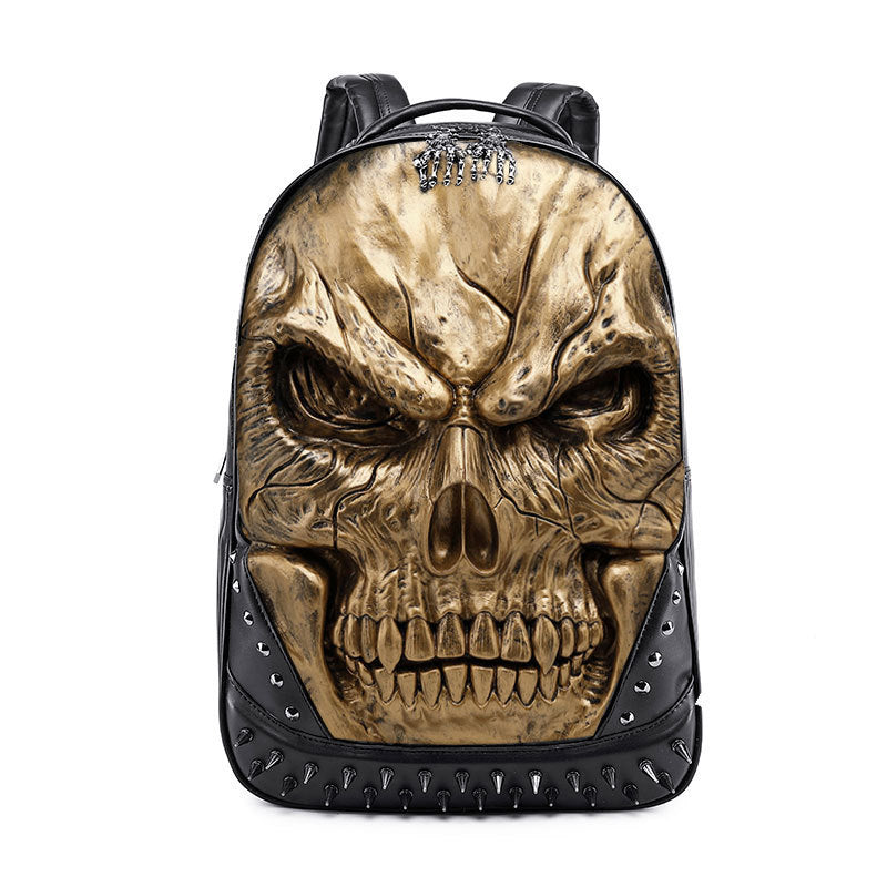 Men's Face Fashion Three-dimensional Relief Skull Street Backpacks