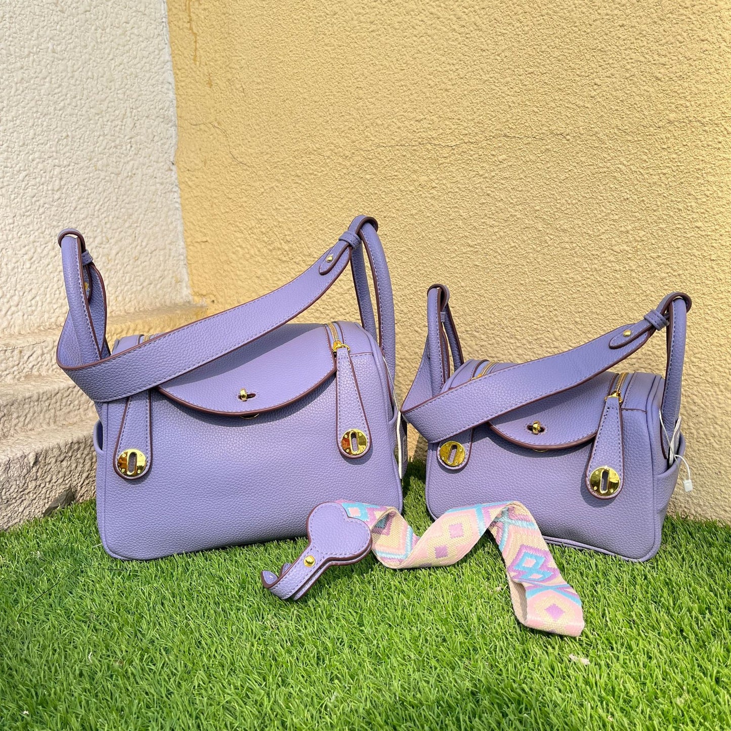 Lindi Lychee Pattern Imitation Leather Portable Shoulder Bags