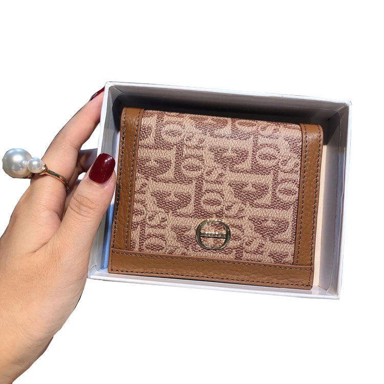 Women's Short Thin Simple Driving License Folding Ladies Wallets