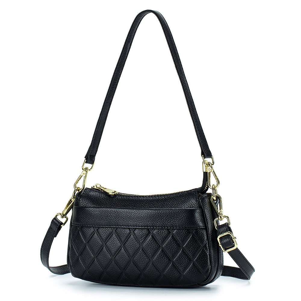 Women's Soft Leather Mother Fashionable Diamond Top Crossbody Bags