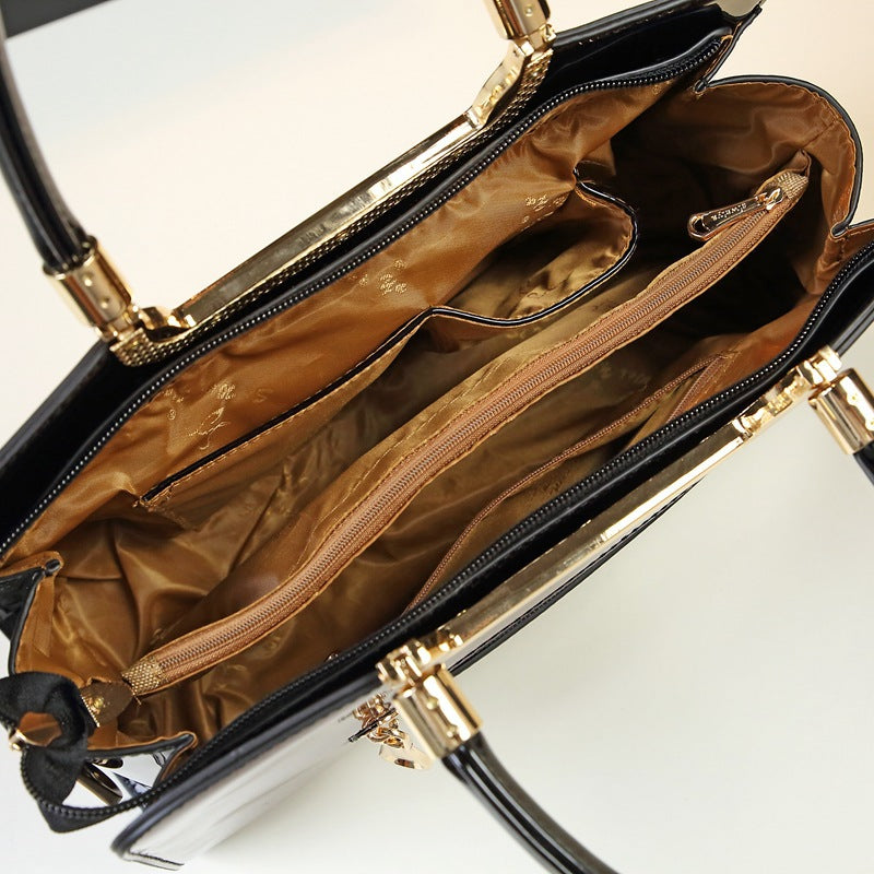 Women's Fashionable Simple Bright Leather Mother-in-law Shoulder Bags