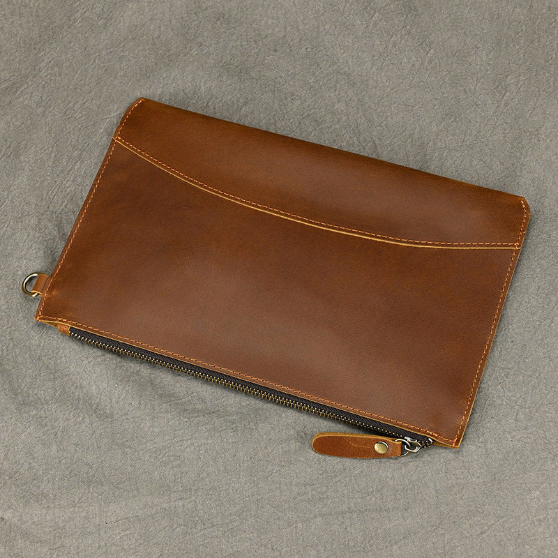 Leather Clutch Large Capacity Genuine Retro Top Layer Men's Wallets