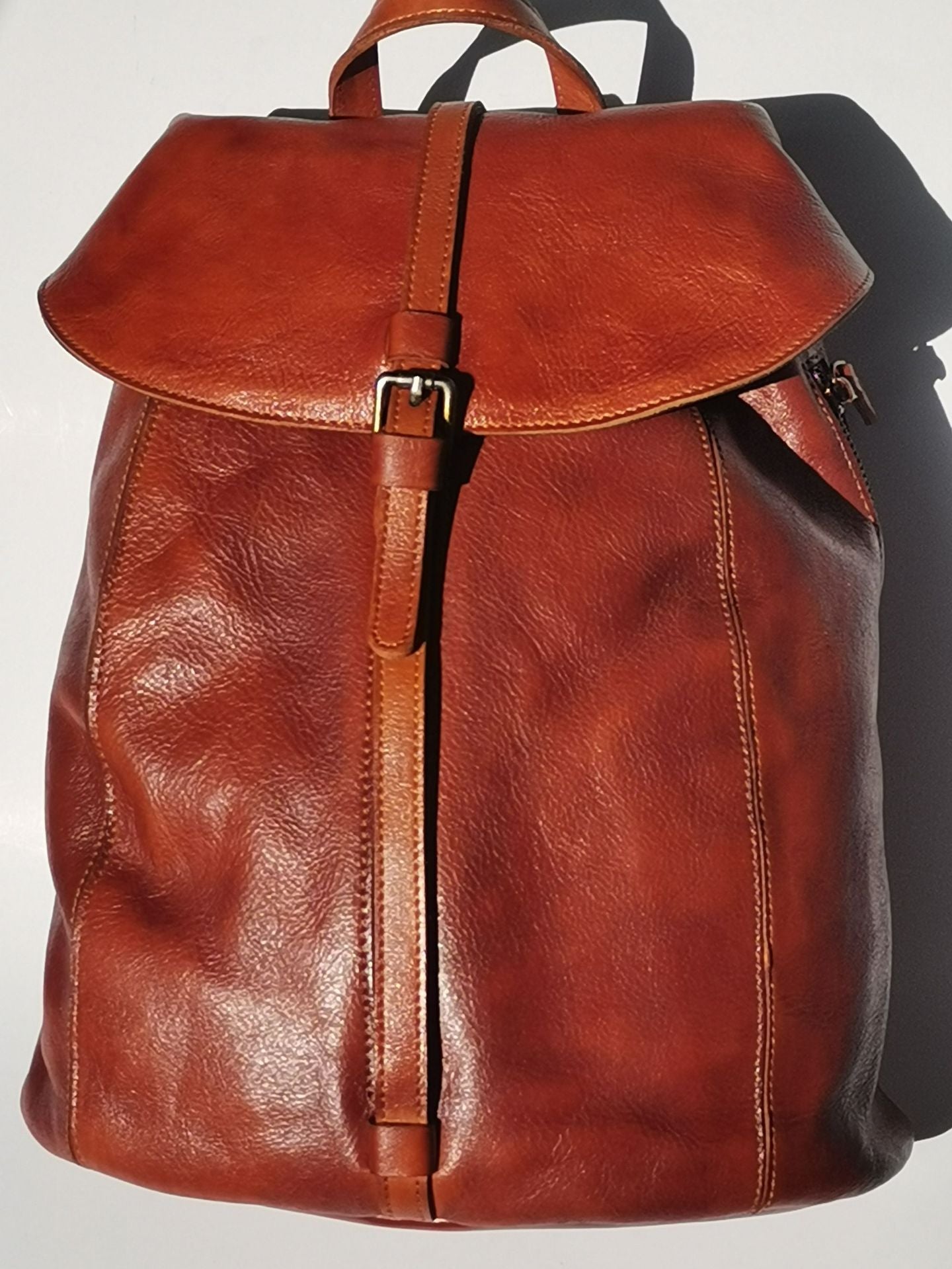 Women's & Men's & Genuine Leather Retro First Layer Backpacks