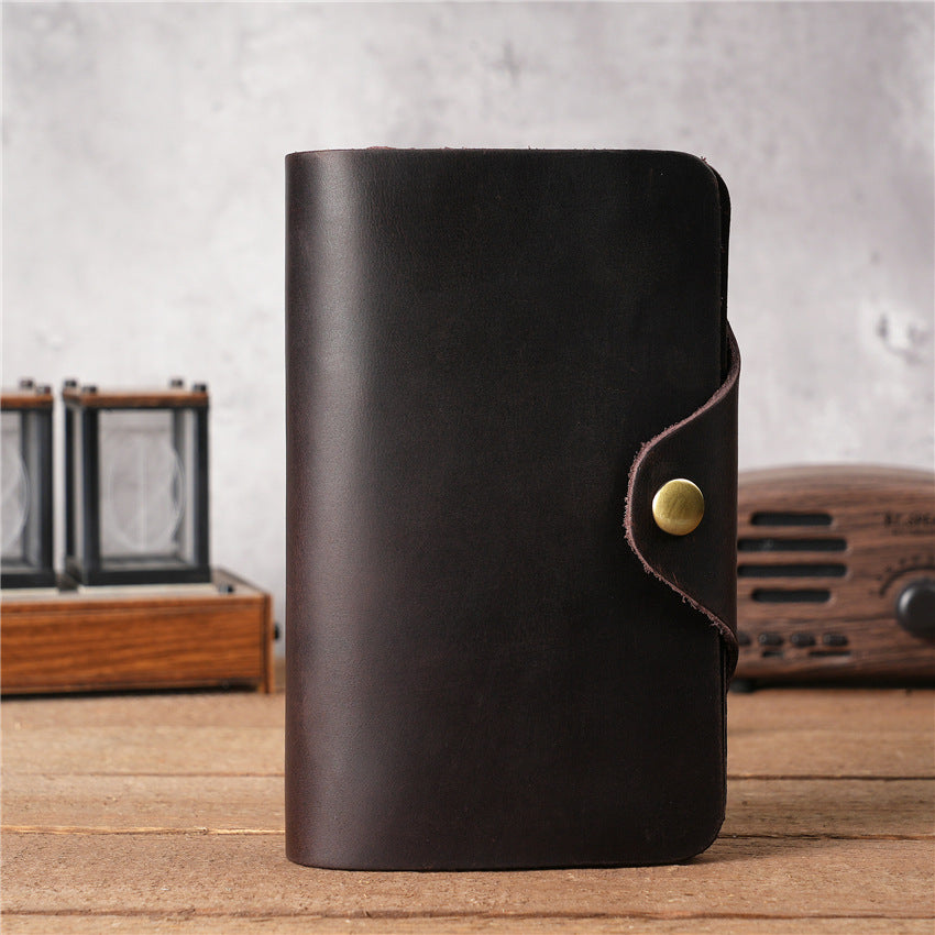 Men's Crazy Horse Leather Long Two-fold Pure First Layer Men's Wallets