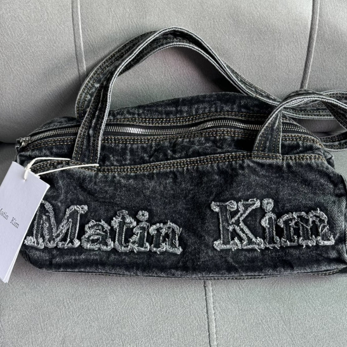 Women's Slouchy Niche Denim Washed Embroidered Handbags