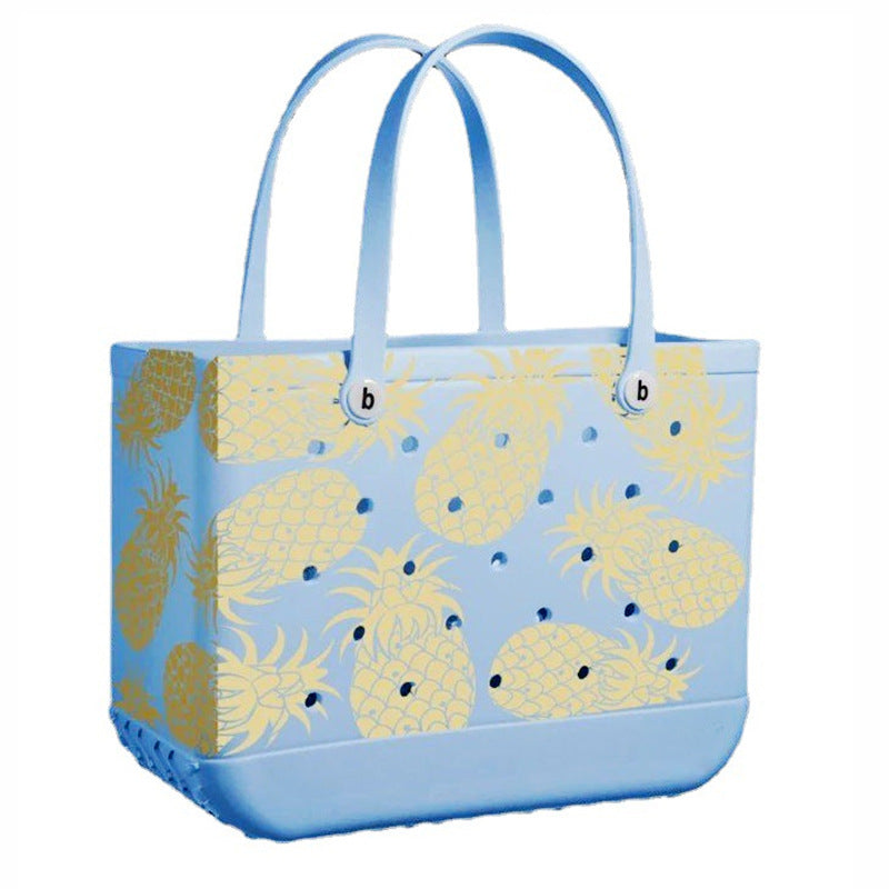Women's Hole Beach Storage Big Printing Basket Handbags