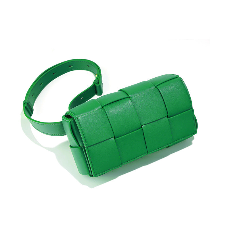 Women's Leather Woven Pillow Fashion Candy Color Shoulder Bags