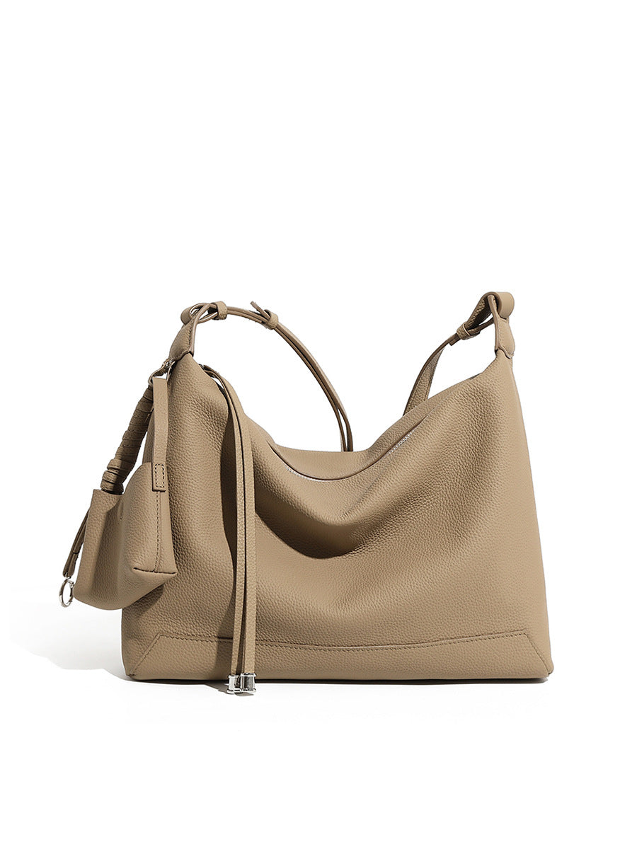 First Layer Cowhide Simple Leisure Commute Underarm Crossbody Bags