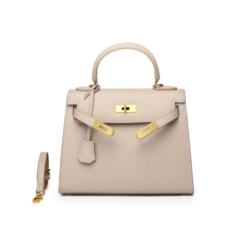 Women's Palm Print Cowhide Platinum Twist Genuine Handbags