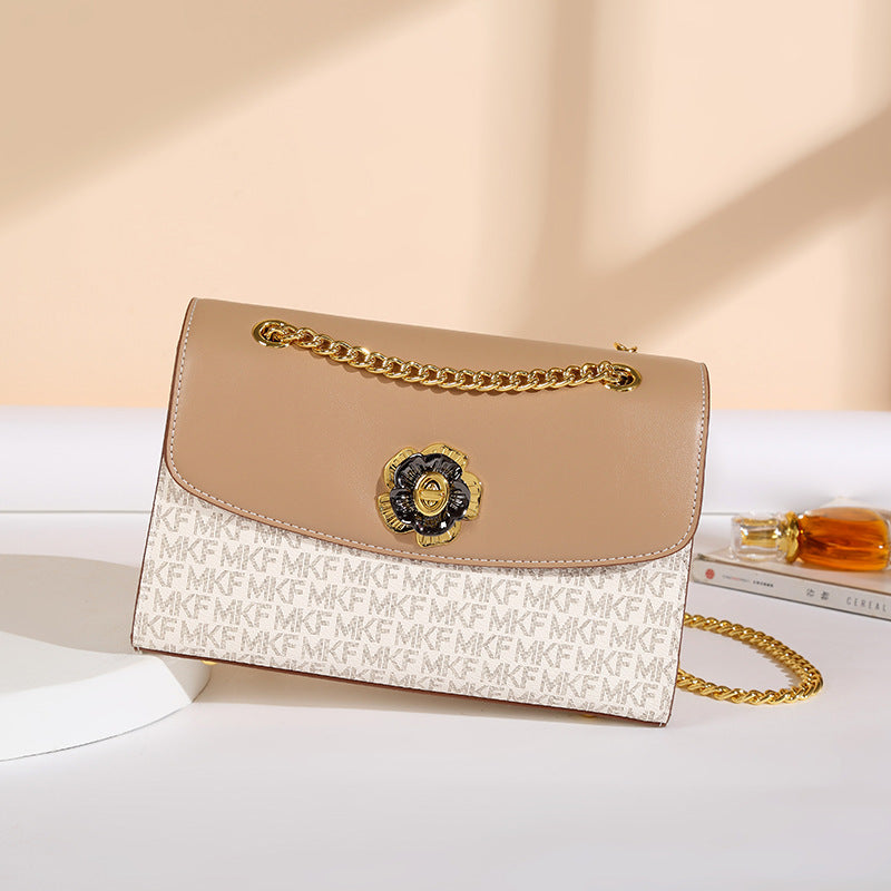 Women's Fashionable Korean Style Camellia Versatile Chain Shoulder Bags
