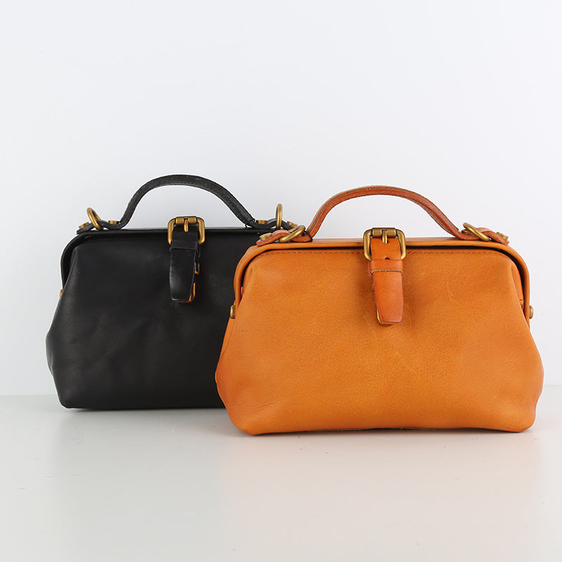 Portable Black Orange Boston Large Capacity Shoulder Bags