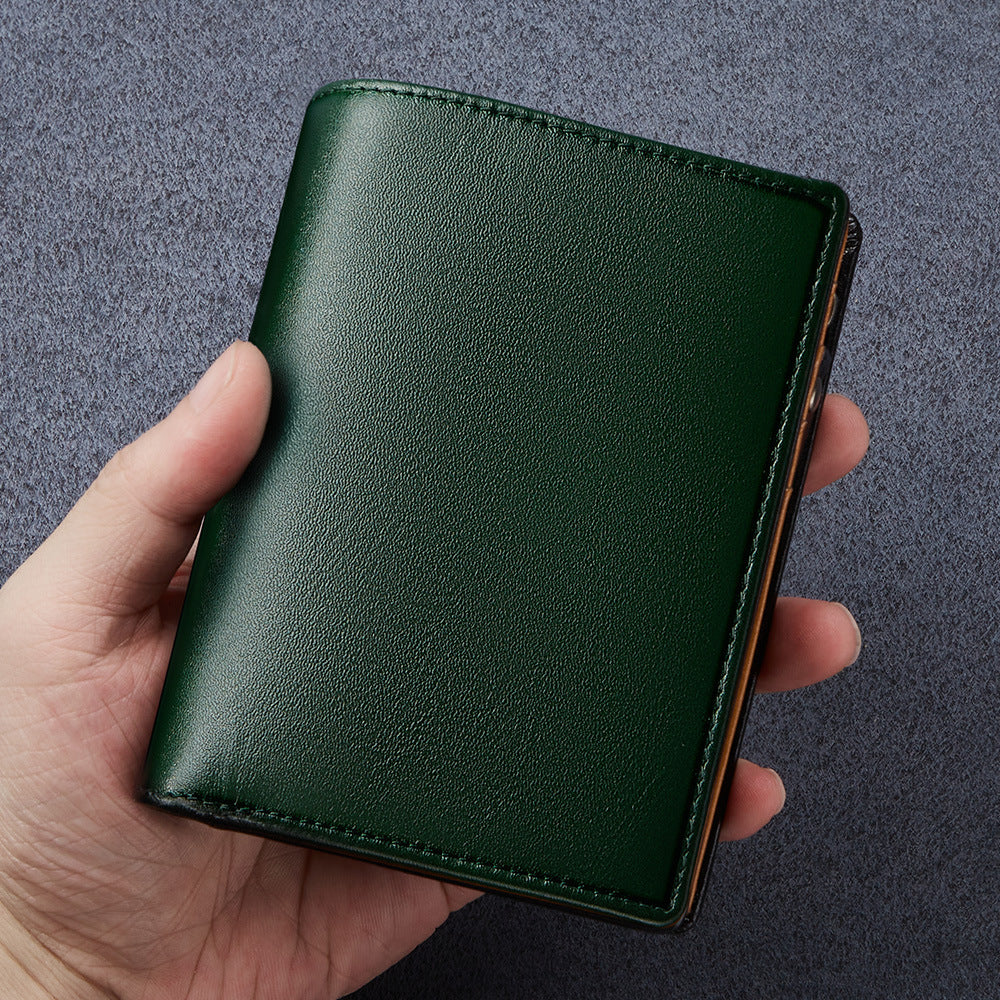 Men's Genuine Leather Large Capacity Zipper Multiple Men's Wallets