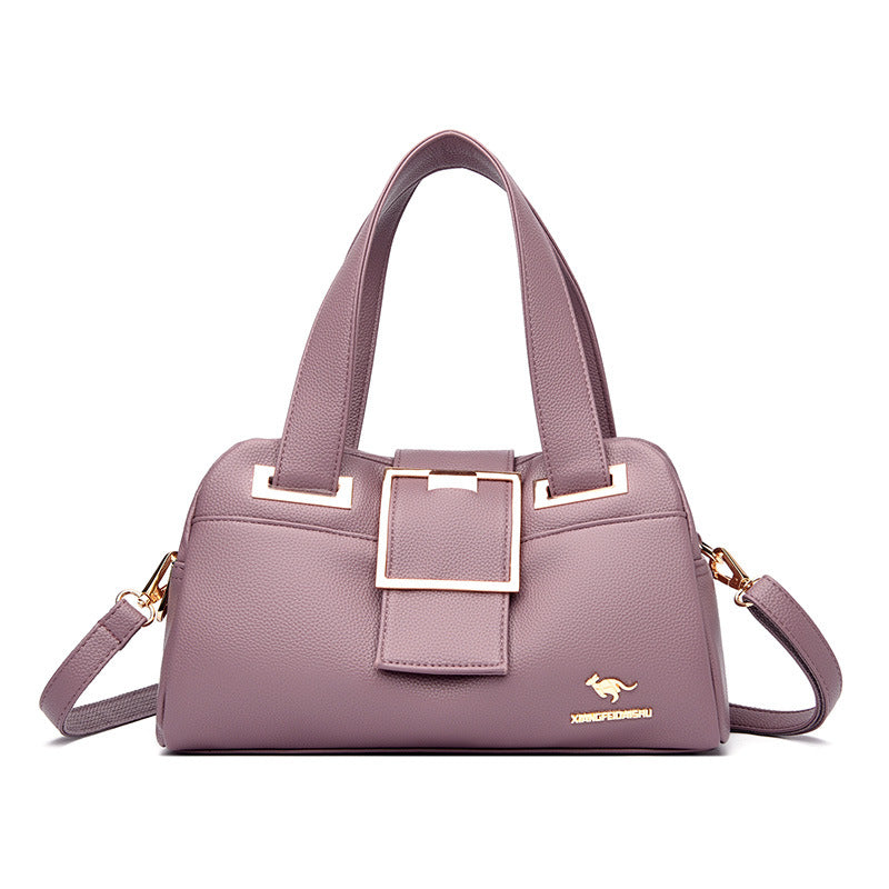 Women's Versatile Soft Leather Mom Fashion Handbags