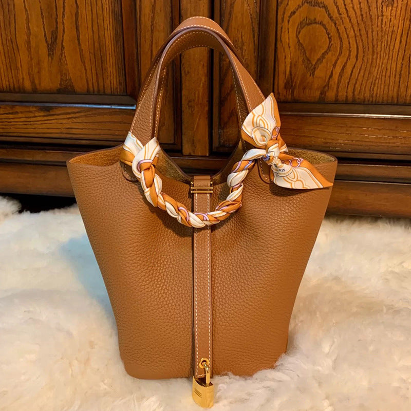 Women's Vegetable Basket Cowhide Portable Bridal Wedding Handbags