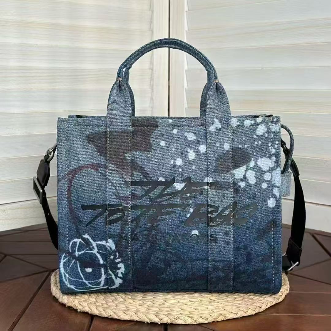 Mini Denim Color Matching Portable Shopping Handbags