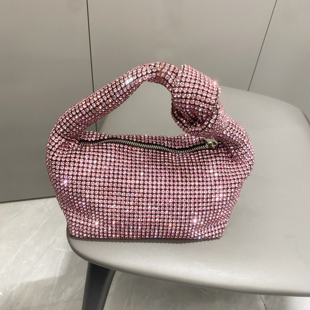 Women's Rhinestone Big Diamond Knotted Fashion Underarm Handbags