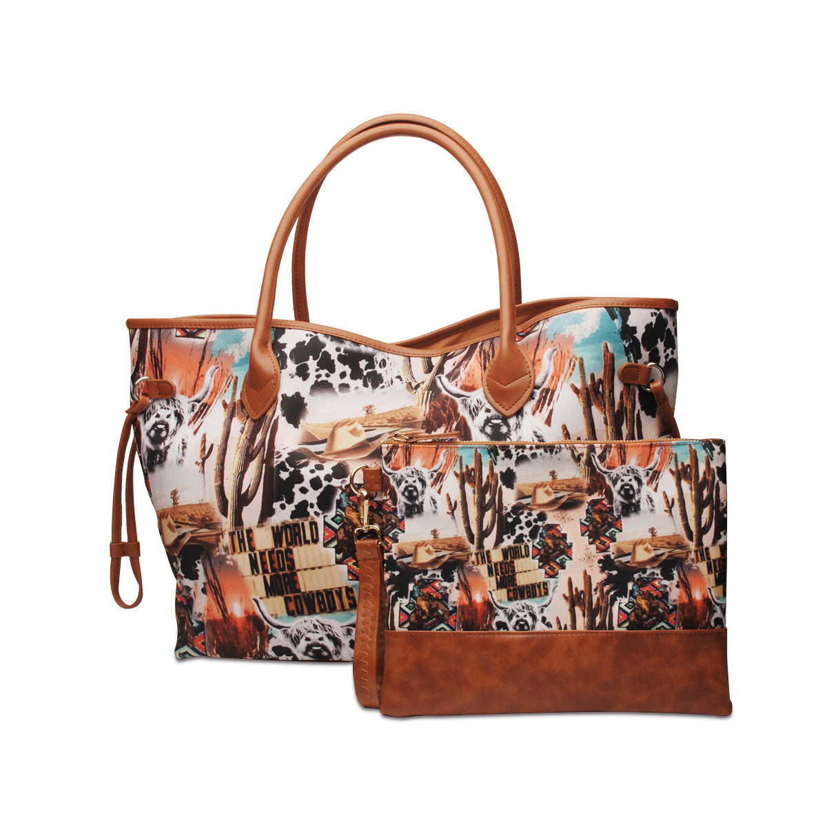 Women's Canvas Print Large Capacity Fashion Combination Bags