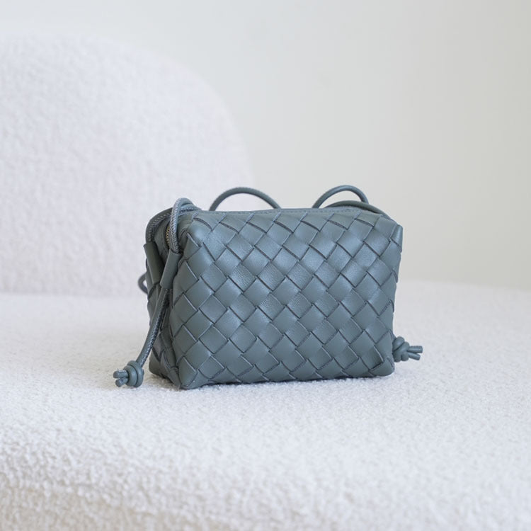 Sheepskin Inside Outside Leather Hand-woven Fashion Bags