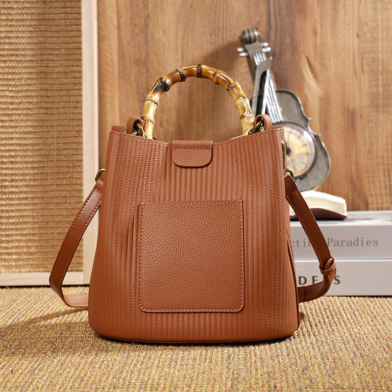 Women's Versatile Cowhide Single Fashion Elegant Leather Shoulder Bags