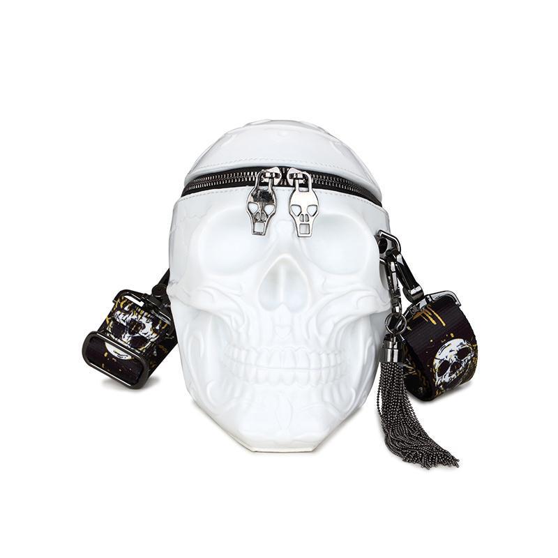 Male Female Personality Funny Black Skull Crossbody Bags