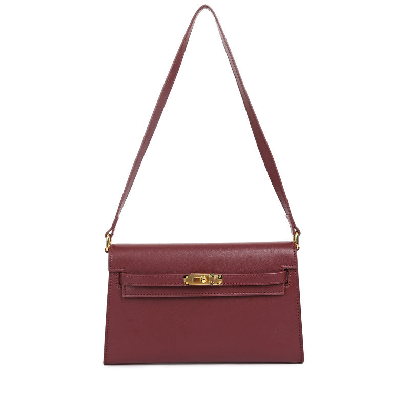 Women's Underarm Kelly Sheep Pattern Genuine Leather Bags