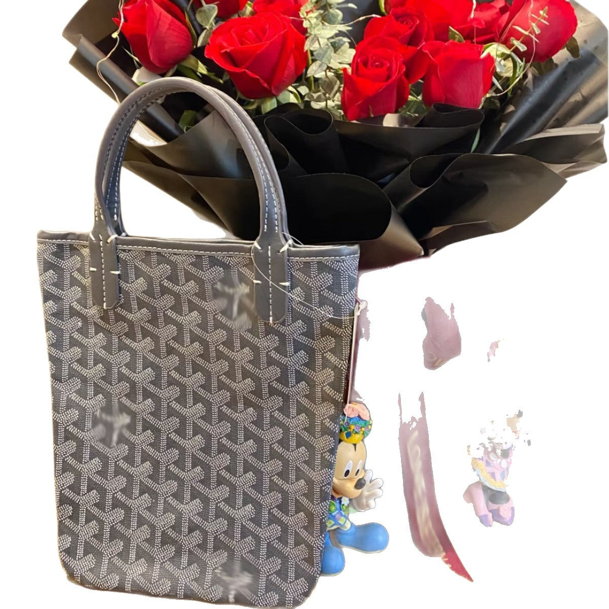 Upgraded Cotton Linen Shopping Dog Teeth Crossbody Bags